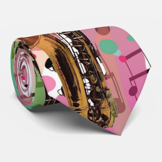 サクソフォーンプレーヤーのタイ!  ワウそれは熱いです! ネクタイ (ロール)