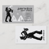 サクソフォーンプレーヤーのブギウギの夜間営業カード 名刺 (正面/裏面)