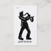 サクソフォーンプレーヤーのブギウギの夜間営業カード 名刺 (裏面)