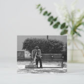 サクソフォーンプレーヤーの郵便はがき ポストカード (スタンド正面)