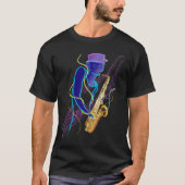 サクソフォーンプレーヤーのTシャツ Tシャツ (正面)
