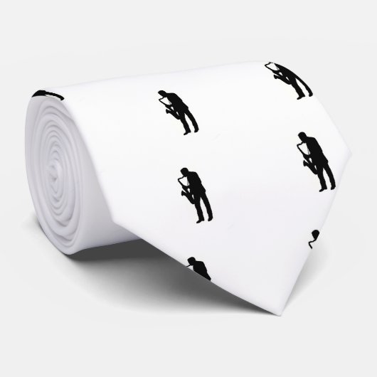 "サクソフォーンプレーヤー"ギフトおよびプロダクト ネクタイ (ロール)