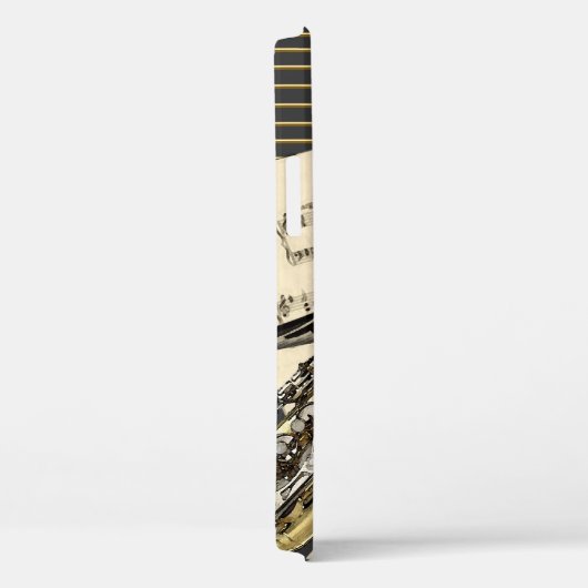 サクソフォーン及びピアノ音楽イラストレーション Case-Mate iPhoneケース (裏面 / 右)