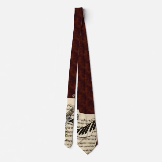 サクソフォーン及びピアノ音楽タイ ネクタイ (裏面)