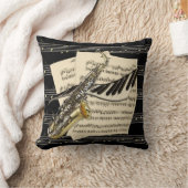 サクソフォーン及びピアノ音楽 クッション (ブランケット)