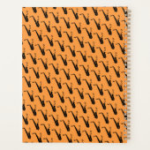 サクソフォーン音楽ノートパーソナライズされたオレンジ プランナー手帳 (裏面)