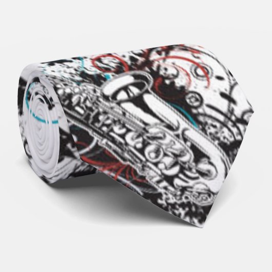 サクソフォーン音楽人のタイ ネクタイ (ロール)