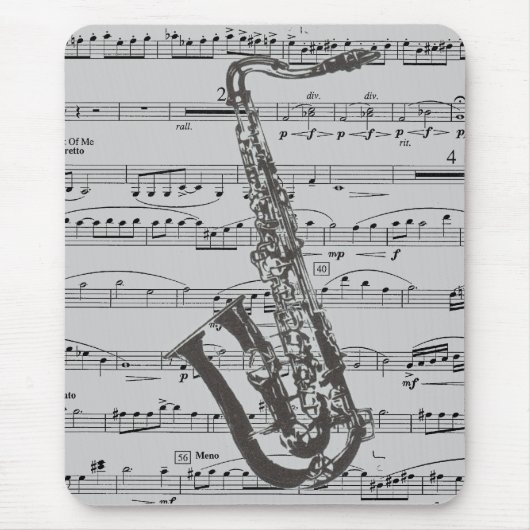 サクソフォーン音楽 マウスパッド (正面)