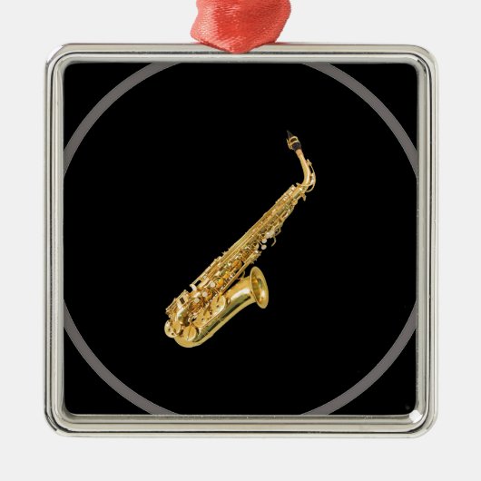 "サクソフォーン"のデザインギフトおよびプロダクト メタルオーナメント (正面)