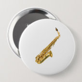 "サクソフォーン"のデザインギフトおよびプロダクト 缶バッジ (正面&裏面)