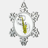 サクソフォーン スノーフレークピューターオーナメント (右)