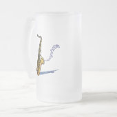 サクソフォーン フロストグラスビールジョッキ (正面左)