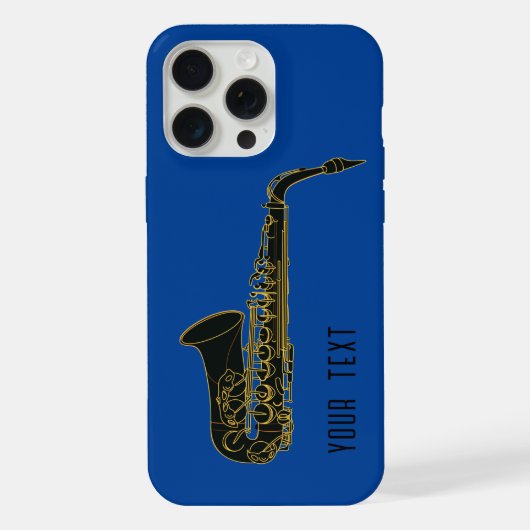 サクソフォーン - 名前入れ可能  iPhoneケース (裏面)