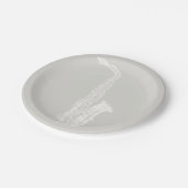 サクソフォ図解入りの、写真付きのンミュージックアカスタムートカラー ペーパープレート (アングル)