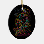 サクソポニストジャズミュージシャンアイディアサクソフォンミュージックプラ セラミックオーナメント (右)