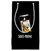 サクソ電話おもしろい携帯電話パンダークBG スモールペーパーバッグ (正面)