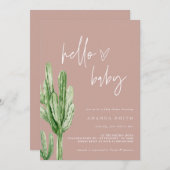 サクタスデ男女兼用ザートハローベビーシャワーインバー 招待状 (正面/裏面)