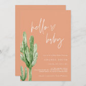 サクタスデ男女兼用ザートハローベビーシャワーインバー 招待状 (正面/裏面)