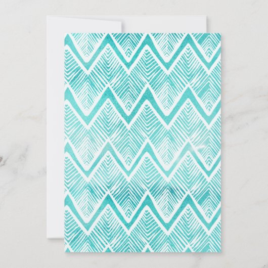 サクタスファースト誕生日水彩ミントコーラル 招待状 (裏面)