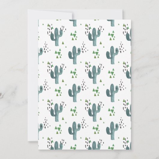 サクタスフィエスタボーイベビーシャワー招待状 招待状 (裏面)