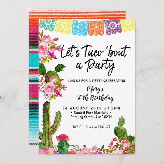 サクタス30歳誕生日パーティの招待状 招待状 (正面/裏面)