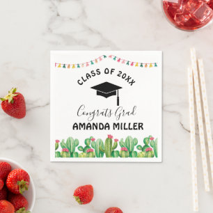 サクタス·フィエスタ卒業パーティー紙ナプキンズ スタンダードカクテルナプキン