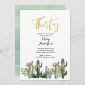 サクタス·フィエスタ·フローラ30歳誕生日  招待状 (正面/裏面)