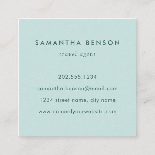 サクティ多肉類カラフル南西アート スクエア名刺 (裏面)