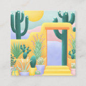 サクティ多肉類カラフル南西アート スクエア名刺 (正面)