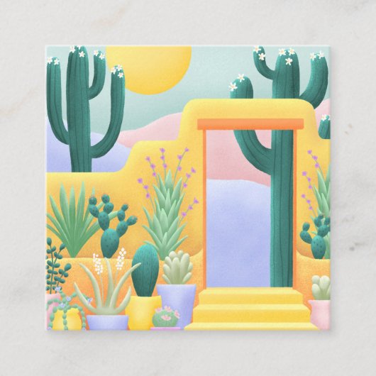 サクティ多肉類カラフル南西アート スクエア名刺 (正面)
