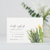 サクモダンスフローラガーデンウォーター色RSVP 出欠カード (スタンド正面)