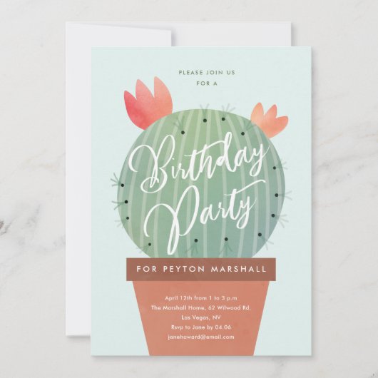 サクモダンス子供の誕生日パーティー 招待状 (正面)