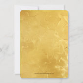 サクラとラブバーズ オン ゴールド ウェディング 招待状 (裏面)