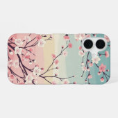 サクラの花のヴィンテージ iPhone 16ケース (裏面横)