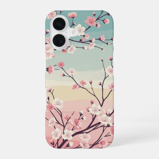 サクラの花のヴィンテージ iPhone 16ケース (裏面)