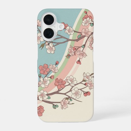 サクラの花のヴィンテージ iPhone 16ケース (裏面)