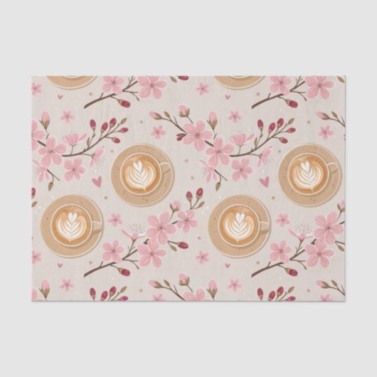 サクラの花コーヒー断熱材パターン (7) 薄葉紙 (正面)