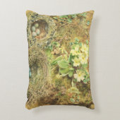 サクラソウおよび鳥の巣 アクセントクッション (正面(垂直))