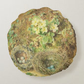 サクラソウおよび鳥の巣 ラウンドクッション (裏面)