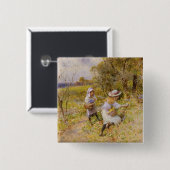 サクラソウの採集 缶バッジ (正面&裏面)