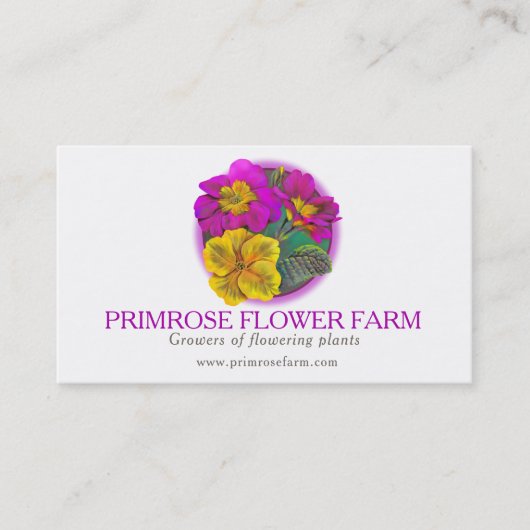 サクラソウの花の農場の植物の製造者の名刺 名刺 (正面)