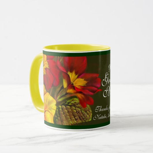 サクラソウ属の花の芸術の世界で最も素晴らしい母マグ マグカップ (正面左)