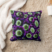 サクラソウ属のAuricula夜紫色の装飾柔らかい枕 クッション (ブランケット)