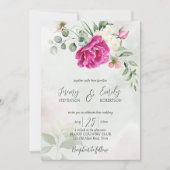 サクラマゼンタピーニーユーカリ水の色インビタット 招待状 (正面)