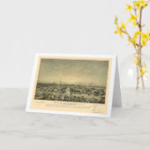 サクラメントのカリフォルニアのパノラマ式の地図- 1850年 カード (黄色い花)