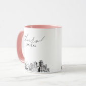 サクラメントのスカイライン オーダーメイド ウェディング コーヒーマグ マグカップ (正面左)