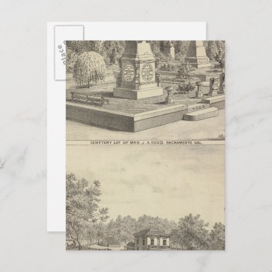 サクラメントの墓地、レジデンス ウッドランド ポストカード (正面/裏面)
