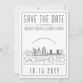 サクラメントの結婚式 | スカイライン セーブ・ザ・デート 招待状 (正面)