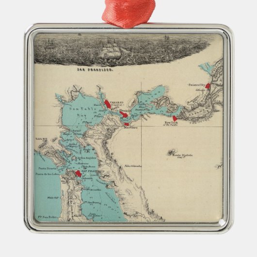 サクラメントへのサンフランシスコ メタルオーナメント (正面)