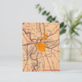 サクラメントカリフォルニアヴィンテージの地図 ポストカード (スタンド正面)